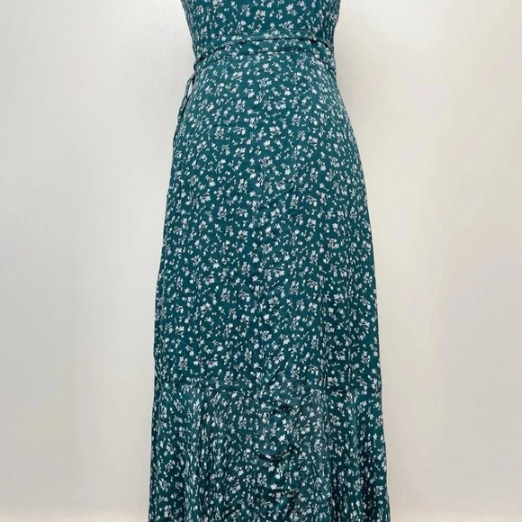 Abercrombie & Fitch Womens  Xsmall Green Ditsy Floral Wrap Dress - Picture 13 of 13